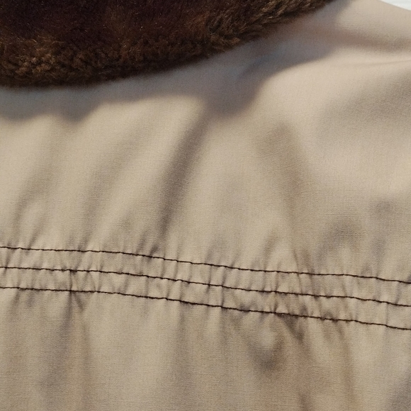 Montgomery Ward women's jacket zip up faux fur sherpa lined brown size Medium - Picture 6 of 16